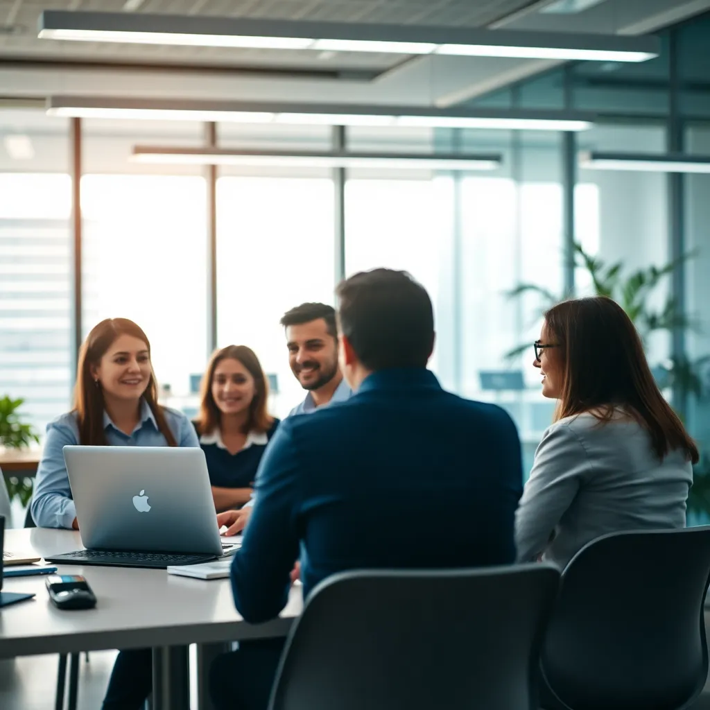 Equipo de tecnología argentino en reunión estratégica con consultores