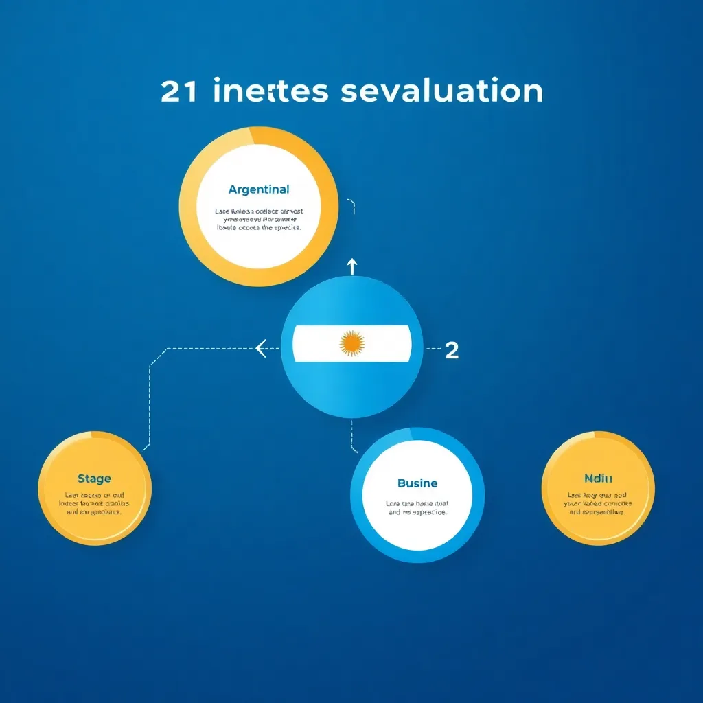 Diagrama del proceso de evaluación empresarial con tres etapas principales